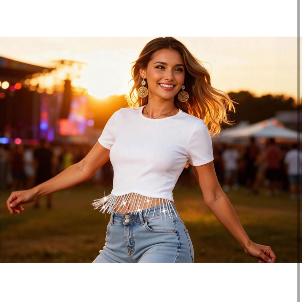 Black Ribbed Crop Top - Picture 4 of 8